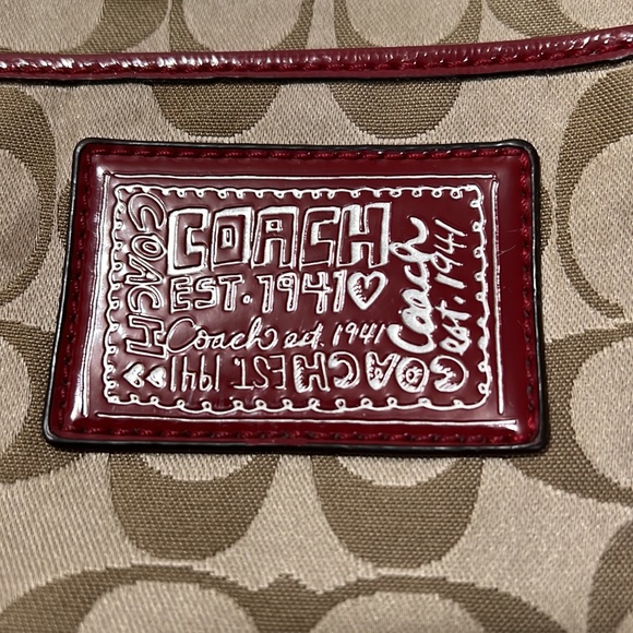 Vintage Coach Crossbody Bag Tan with Red Details - Picture 3 of 5